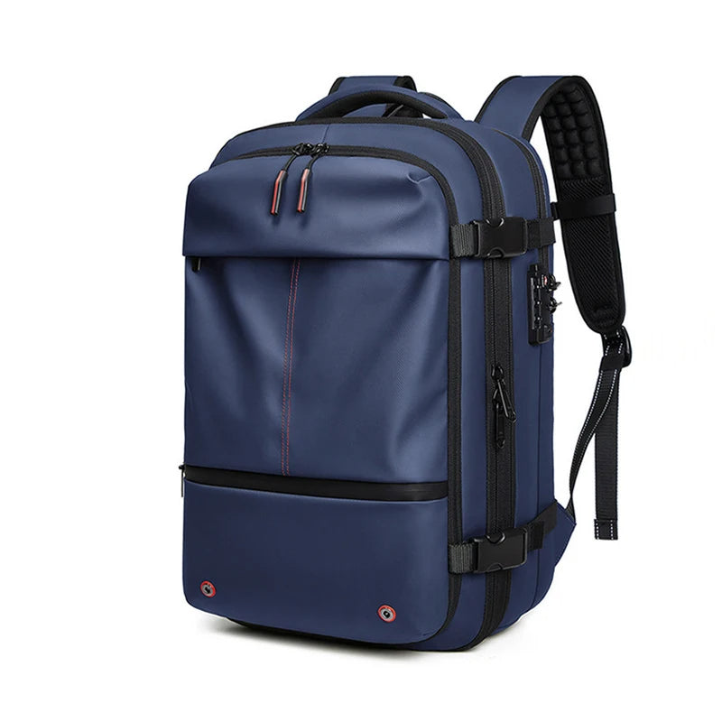 Travel backpack with vacuum function
