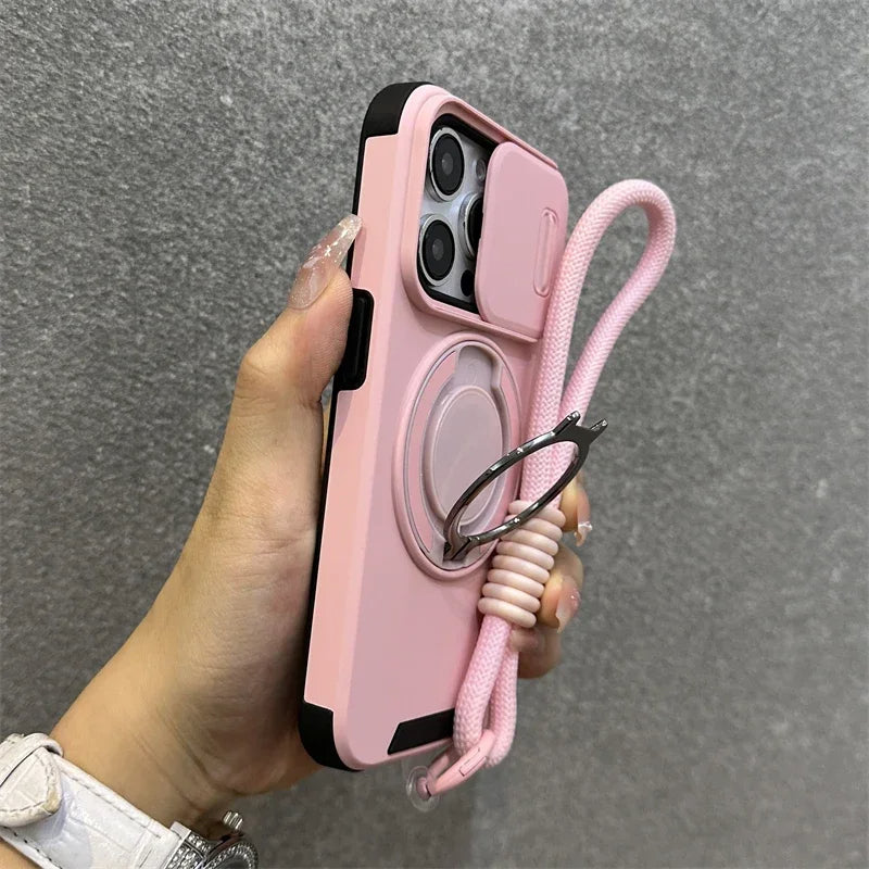 Magnetic Armor Case with Stand for iPhone
