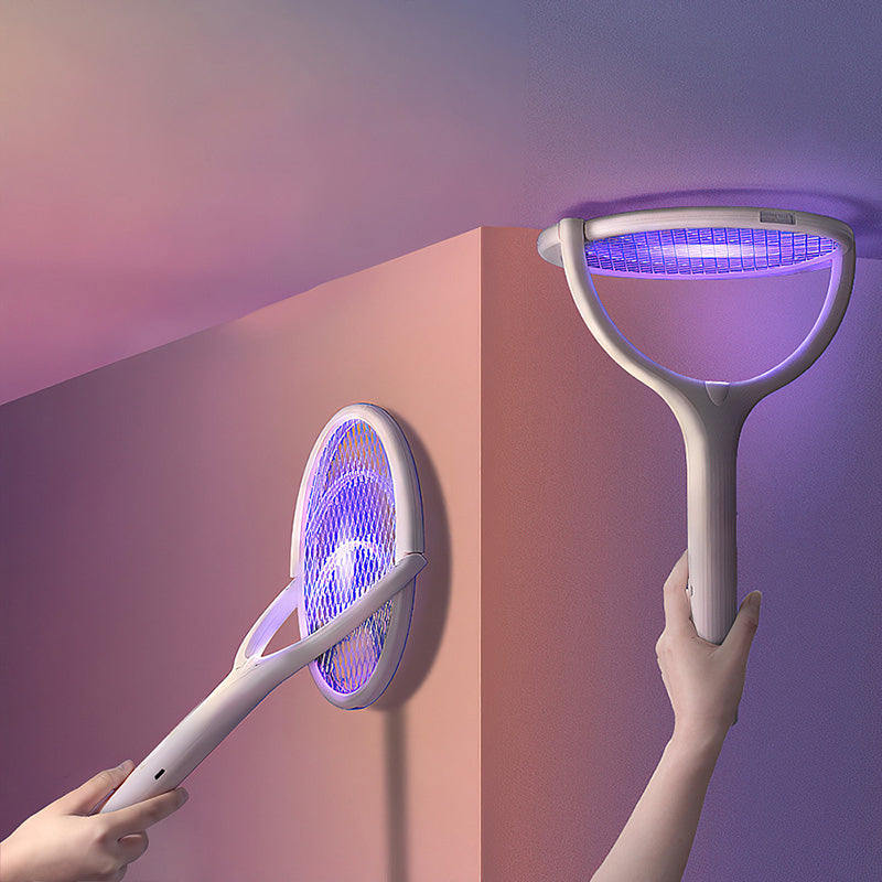 ⚡ 2-in-1 Rotating Mosquito Racket with Lamp