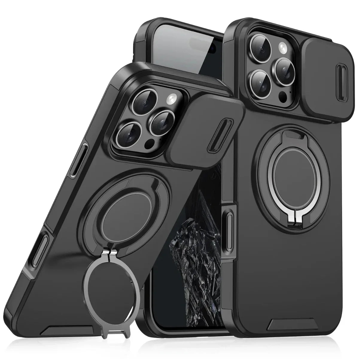 Magnetic Armor Case with Stand for iPhone