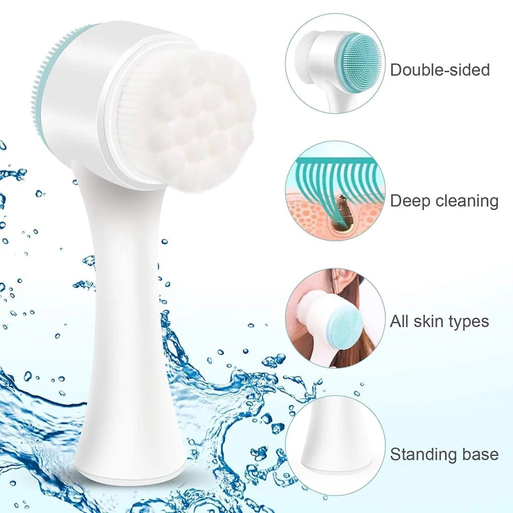 Spazzola Viso in Silicone e Setole 2-in-1