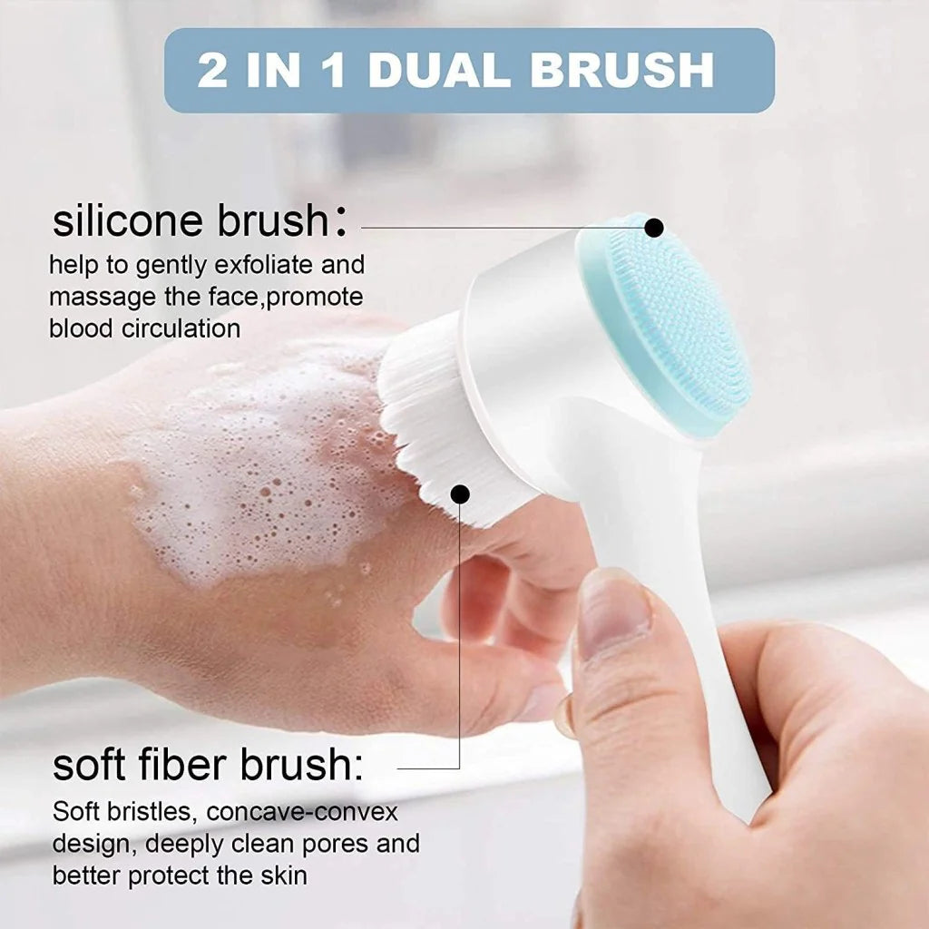 Spazzola Viso in Silicone e Setole 2-in-1