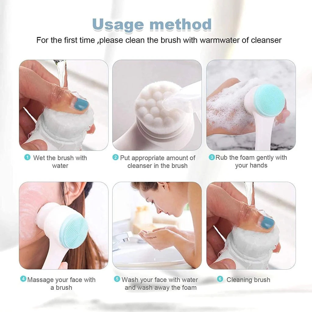 Spazzola Viso in Silicone e Setole 2-in-1