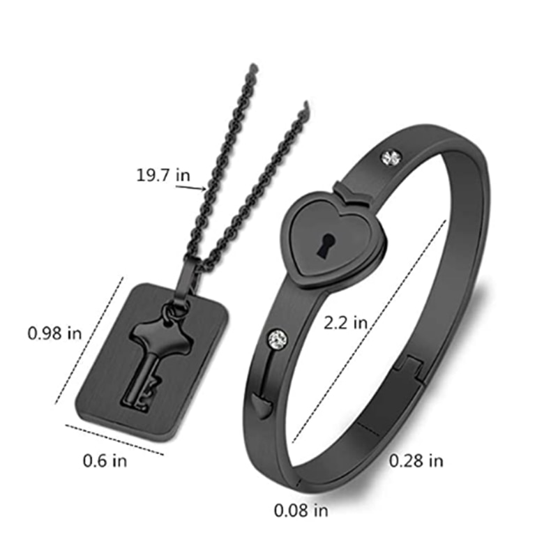Set Braccial con Lucchetto e Collana Chiave per Innamorati