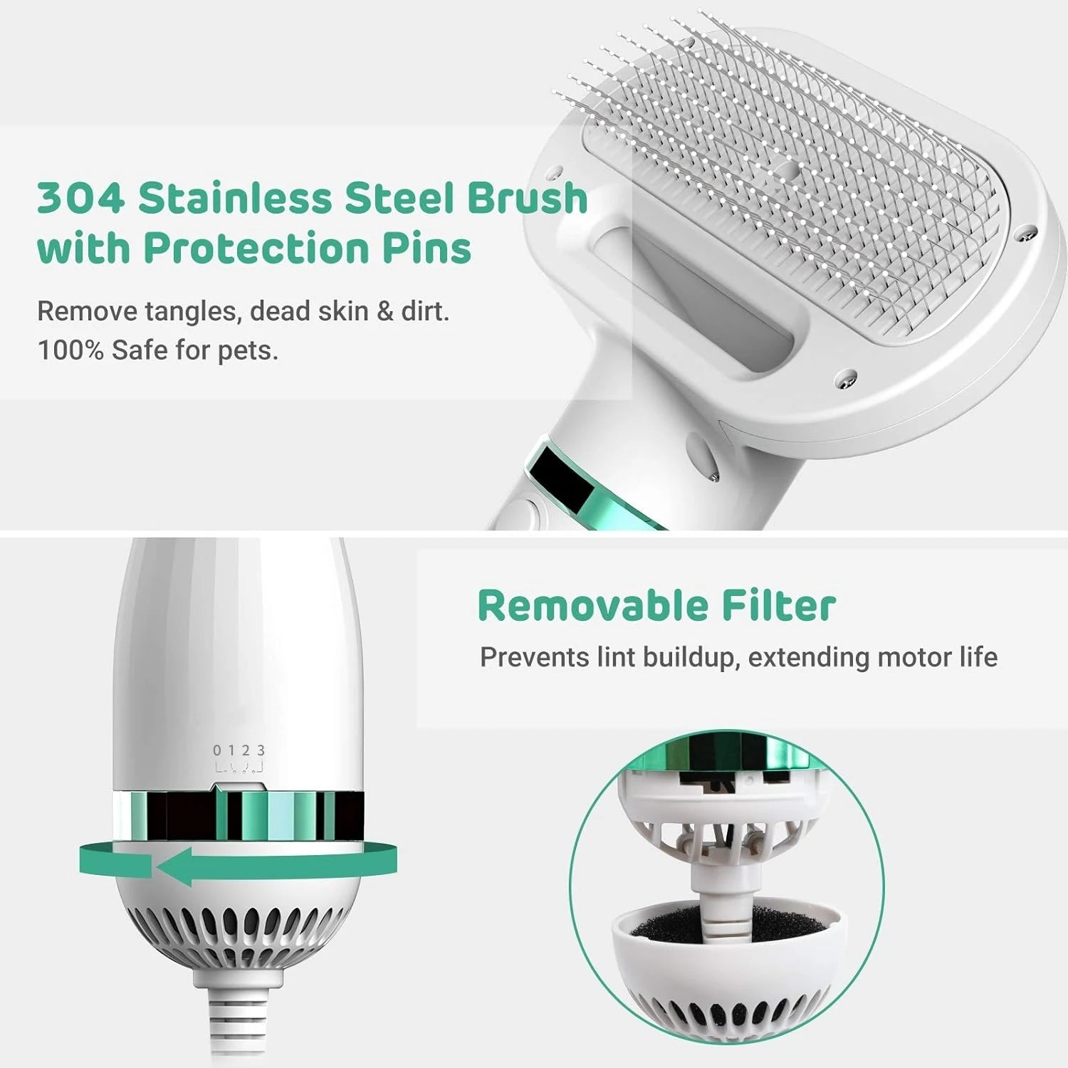 Electric Brush for Quick Drying of Dogs and Cats