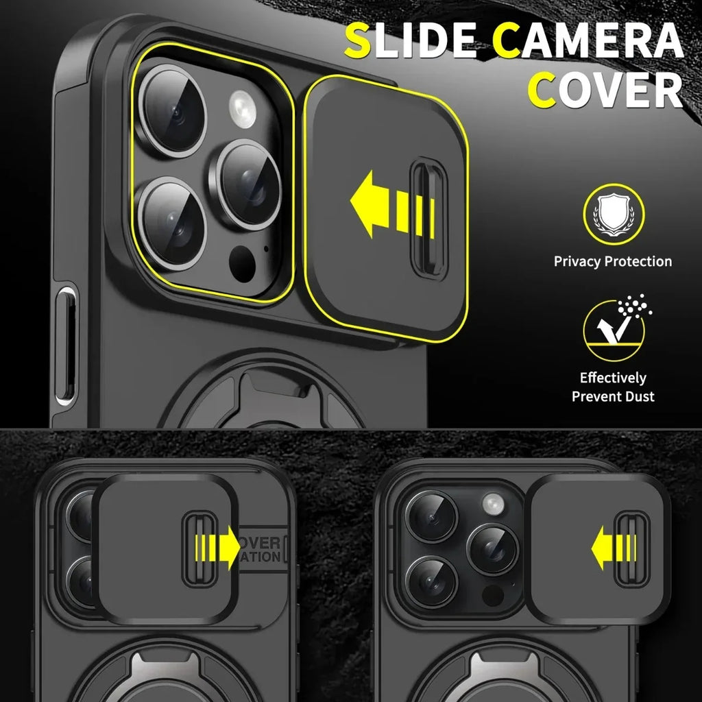 Magnetic Armor Case with Stand for iPhone