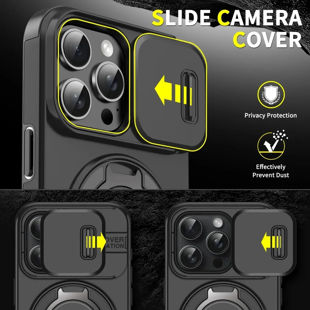 Magnetic Armor Case with Stand for iPhone