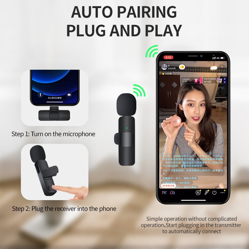 🎤 Wireless Microphone – Clear, Wireless Recordings