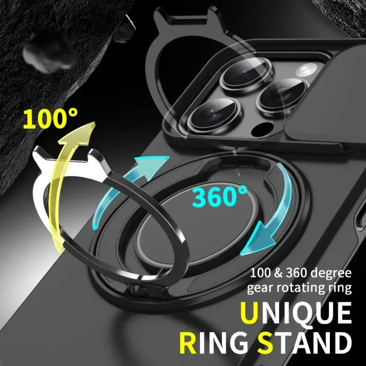 Magnetic Armor Case with Stand for iPhone