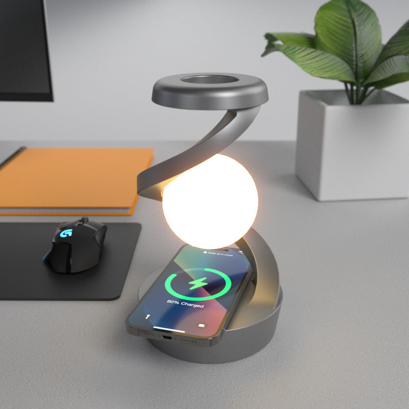 🌙 Floating Sphere Lamp with Wireless Charger