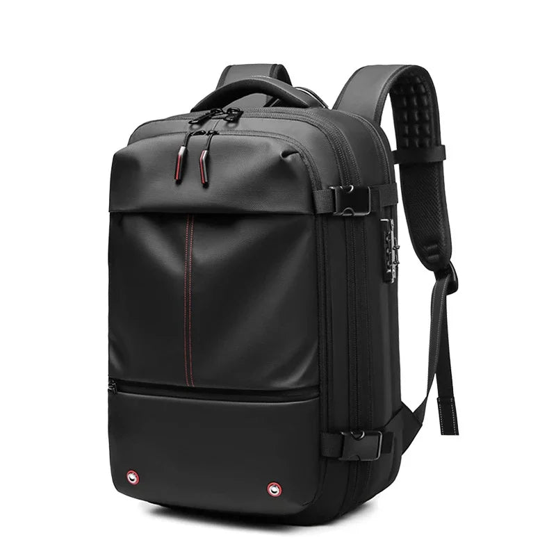 Travel backpack with vacuum function