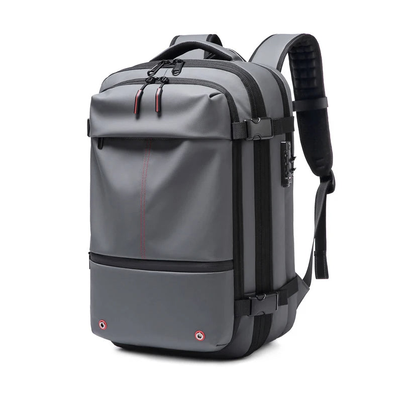 Travel backpack with vacuum function