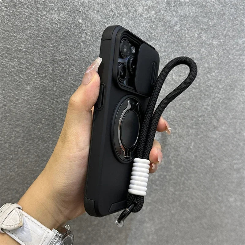 Magnetic Armor Case with Stand for iPhone