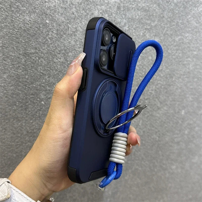 Magnetic Armor Case with Stand for iPhone
